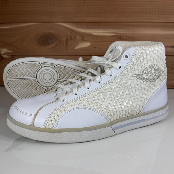 Jordan Phly Legend Premier White Metallic Silver Woven 343449-101 Mens 11.5